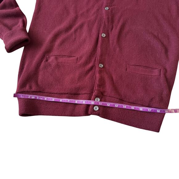 Vintage Par Four Sportswear Cardigan Sweater Men Sz XL Tall Maroon Grandpa Golf - Picture 8 of 11